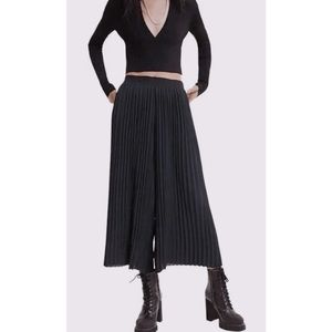 ZARA Wide Leg Pleated Cropped Pants Size XS